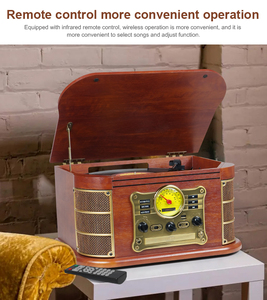 Loa cổ điển với điều khiển từ xa hệ thống âm thanh tốt nhà dễ dàng để sử dụng nỗi nhớ tất cả-trong-một Máy nghe nhạc bàn xoay với CASSETTE <span class=keywords><strong>CD</strong></span> - Product Image 5