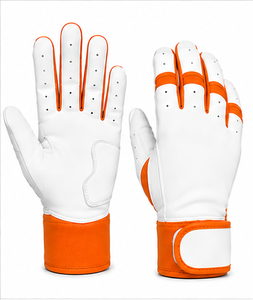Gants de frappe de baseball personnalisés haut de gamme en cuir, manchette longue, fermeture réglable, paume rembourrée, absorption des chocs, pour adultes et jeunes - Product Image 5