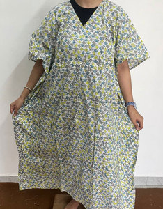 Vestido Kaftan de Algodón Premium Estampado para Mujer con Estampado Floral Moderno y Corte Holgado - Product Image 4