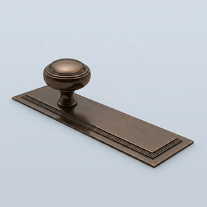 Boutons de meuble élégants en laiton brossé avec plaque arrière, finition dorée, pour tiroirs de commodes de cuisine et de maison, poignées fixes - Product Image 4