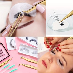 BAFA SURGICAL INSTRUMENTS Juego de 3 Pinzas Antiestáticas ESD para Extensión de Pestañas y Cejas, Chapadas en Oro, Rectas, de Lujo y Duraderas - Product Image 6