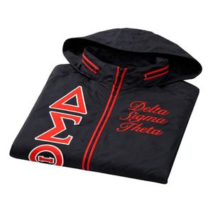 Giacca a Vento Nera Delta Sigma Theta per Donne, Leggera e Comoda, Tessuto Premium, Abbigliamento Casual per Confraternita Greca - Product Image 6