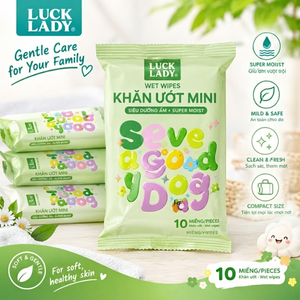 Lingettes antibactériennes féminines de haute qualité Luck Lady, 10 lingettes non tissées 150x150mm, lingettes de voyage format poche, prix de gros Vietnam - Product Image 1