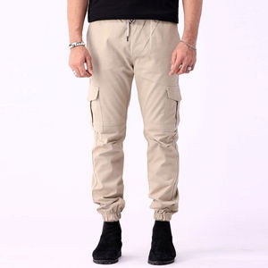 Wholesale Lightweight Men's Cargo Pants Hot Selling Custom Logo Printed High <b>Elastic</b> Straight Pattern Solid Color Cargo Pants - Product Image 3