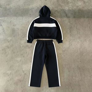 OEM High Quality Winter Men's Hooded <b>Tracksuit</b> Plus Size Custom Streetwear Printed Solid 100% Cotton Regular 2 Piece Set Quick - Product Image 2