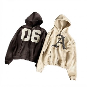 Sweat-shirt à capuche oversize court en molleton 100 % coton, color block sur le devant, unisexe, décontracté, respirant, pour l'automne - Product Image 1