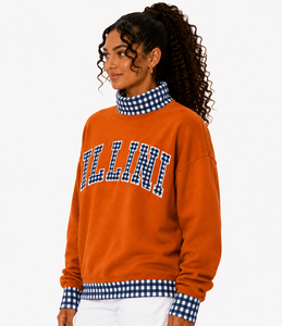 Wholesale Custom <b>Women</b>’s Cotton Fleece Pullover Oversized Mock Neck <b>Long</b> Sleeve Autumn Casual <b>Sweatshirt</b> - Product Image 1