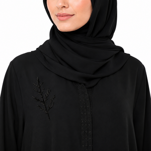 Abaya Negra de Lujo, Estilo Árabe Premium, Estilo Saudí, Abaya Negra para Hajj - Product Image 2