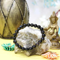 Bracelet élastique fait main de luxe en alliage de perles de culture d'eau de mer blanches européennes et américaines, avec perles géométriques de 8 mm et dégradé de couleurs, idéal comme cadeau.