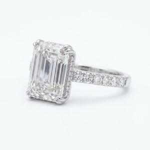 Luxury 10.3ct Lab Grown <b>Emerald</b> Cut Diamond <b>Ring</b> 8.5ct Solitaire PT950 Platinum IGI Certified Engagement Wedding Party - Product Image 1