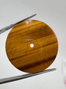 Esfera de Reloj A K Gems de Ojo de Tigre Natural, Parte Trasera Plana, 31.50mm, 0.9mm de Grosor, Pulida por un Lado, Modelo ETH-1042 - Product Image 4