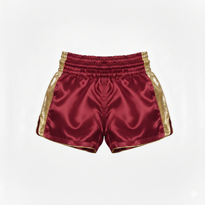 Objetivo de Boxeo Personalizado con Estampado de Oso Blanco y Negro, Ribete Rojo, Transpirable, de Secado Rápido, Poliéster, para Todas las Estaciones, Muay Thai - Product Image 5