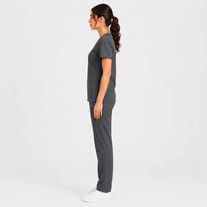 Personalized Medical <b>Scrub</b> Set Women V Neck medical <b>scrub</b> set soft stretch sleeve Healthcare Workwear - Product Image 3