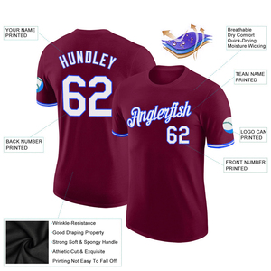 Camiseta de Béisbol Sublimada Color Borgoña con Nombre y Número del Equipo, Jersey de Entrenamiento |   Ropa Deportiva Personalizada Unisex de Alto Rendimiento - Product Image 4