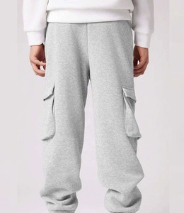 <b>Men's</b> Gray Cotton Sweatpants With Side Pockets Elastic Waist Casual Joggers Autumn Wear - Product Image 3