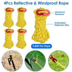 <b>Camping</b> Hammer Tent Stakes & 9.84FT Reflective Ropes Kit Accessories for Hiking Canopy Tent Pegs Mallets for Outdoor Adventures - Product Image 4