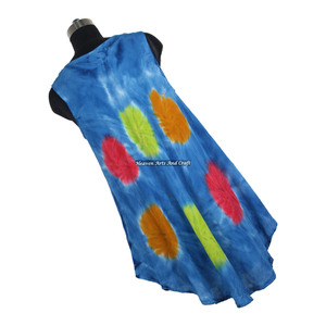 Hermoso Vestido Largo de Verano Casual para Mujer, Estilo Bohemio Tie Dye, Ropa de Playa, Vestido Tipo Paraguas - Product Image 1
