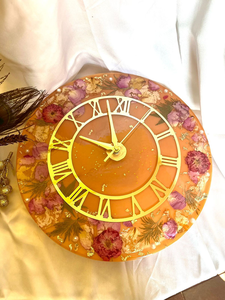 Large Decorative Resin Epoxy Wooden <b>Clock</b> Handmade <b>Silent</b> Wall Hanging <b>Clock</b> for Modern Home Office Hotel Interior Decoration - Product Image 1