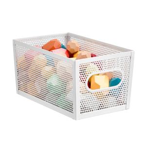 ตะกร้าเก็บของโลหะแบบมีรูระบายอากาศ แข็งแรง ทนทาน สำหรับจัดระเบียบตู้เก็บของในบ้าน - Product Image 6