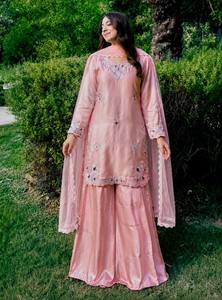 PRESENTING 3 PIECE STYLISH <b>TOP</b> PLAZAA AND DUPATTA WITH BEAUTIFUL EMBROIDERY WORK - Product Image 4