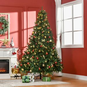 Albero di Natale Artificiale Douglas Fir Pre-Illuminato da 2,13 m con 700 Luci LED Bianco Caldo e 2154 Punte Realistiche per Decorazioni Natalizie - Product Image 2