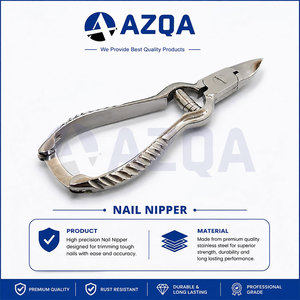 Coupe-ongles robuste en acier inoxydable avec mâchoires de coupe affûtées, double action, ressort cylindrique, joint en boîte et poignées texturées - Product Image 5