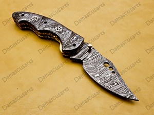 Cuchillo de Bolsillo Plegable de Acero de Damasco Hecho a Mano OEM, Hoja Afilada como una Navaja, Multifuncional, para Campismo, Caza, Supervivencia Táctica al Aire Libre - Product Image 6