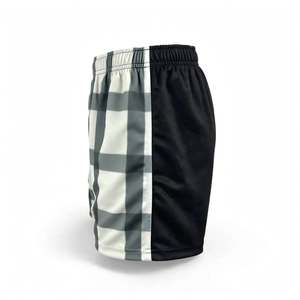 SPINE CRAFT Pantalones cortos de satén transpirables con cintura elástica y diseño de bloques de color para hombre, estilo casual - Product Image 2