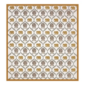 Gulmohar Premium <b>King</b> <b>Size</b> Cotton <b>Bed</b> <b>Sheet</b> <b>Set</b> Elephant Tree Pattern with Matching Pillow Covers - Product Image 4