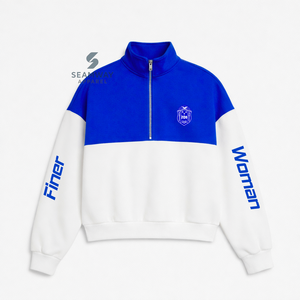 เสื้อสเวตเตอร์ซิปคอเต่าแบบสั้นสำหรับผู้หญิง Zeta Phi Beta รุ่น Quarter Zip Pullover สวมใส่สบายๆ - Product Image 1