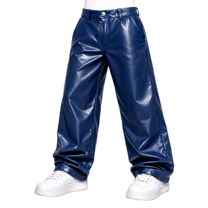 Pantalones de Cuero Negros Clásicos para Hombre, Cintura Baja, Elásticos, Ajustados, con Bolsillo, Traje de Discoteca, Ropa de Club Personalizada - Product Image 3