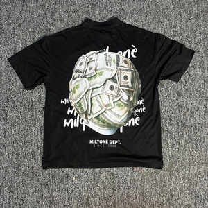 Camiseta de algodón de manga corta para hombre, color blanco, corte holgado, cuello redondo, estilo urbano, estampado digital, logotipo frontal, 250 g/m² - Product Image 4