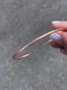 Handmade Crafts Hammered <b>Copper</b> <b>Magnetic</b> Bangle <b>Bracelet</b> Ecofriendly Women wedding engagement party Classic Gift for women - Product Image 4