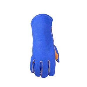 Guantes de soldadura de cuero vacuno OEM con puño largo, resistentes al fuego, de protección industrial, para seguridad de manos, venta al por mayor de fábrica, Europa - Product Image 5