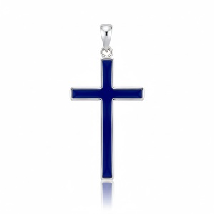 Bijoux souvenirs religieux pas chers, cadeaux personnalisés, petit pendentif croix en émail plaqué or. - Product Image 5