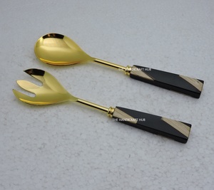 <b>Salad</b> <b>server</b> in Stainless Steel Wooden Style Resin Handle Stainless Steel <b>Salad</b> <b>Server</b> Set Resin Handle <b>Salad</b> <b>Server</b> Set - Product Image 4