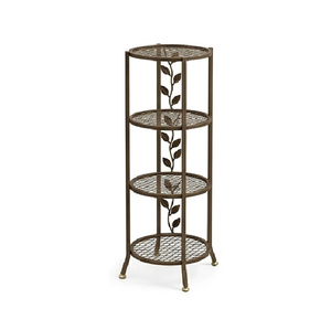 Nuevo diseño de soporte para macetas redondo, hecho a mano, de hierro negro, para el hogar y el jardín. - Product Image 4