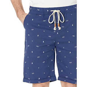 Pantalones cortos de verano holgados para hombre, cintura elástica con cordón, pantalones cortos de playa ligeros y cómodos - Product Image 3