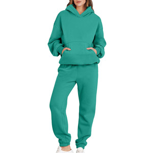 Conjunto Deportivo de 2 Piezas para Mujer, 100% Algodón, Antiestático, para Invierno, Informal, para Gimnasio, Manga Larga, Resistente al Viento y Transpirable - Product Image 1