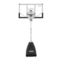 Panier de basket-ball pliable et portable en acier inoxydable de 54 pouces, hauteur réglable jusqu'à 10 pieds, personnalisé en usine ANBOO