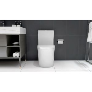 Inodoro Compacto Blanco de Una Pieza de 23 Pulgadas con Doble Descarga para Baños Pequeños con Poco Espacio Profundo - Product Image 4