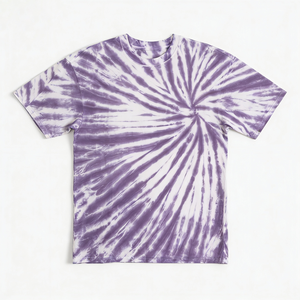Camiseta de Estilo Urbano Americano, Corte Ajustado, Tie Dye, Apliques Bordados, Logotipo con Botones, 100% Algodón, Transpirable, Ecológica, para Festivales - Product Image 5
