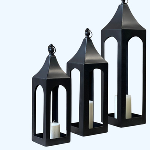 New Arrival 2026 Metal & Glass <b>Lantern</b> With <b>Copper</b> Finished Metal Candle <b>Lanterns</b> for Outdoor Home Decoration Customized - Product Image 1