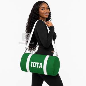 Sac fourre-tout personnalisé Iota Phi Lambda Sorority, vert et blanc, logo brodé, usage quotidien, grande capacité, sac de sport en nylon et polyester - Product Image 4
