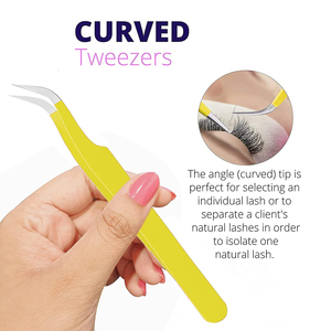 Pince à épiler en acier inoxydable de haute qualité et haute précision pour greffe de cils, avec logo personnalisé, durable, pointe fine dentelée, parfaite pour la pose de cils. - Product Image 5
