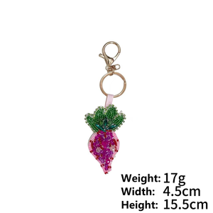 Gemüse-Serie Perlen-Stickerei Taschenanhänger Karotte Mais Kürbis Dekorativer Schlüsselanhänger Anhänger Accessoires - Product Image 2