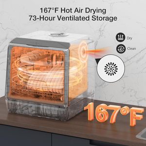 Lave-vaisselle intelligent portable de comptoir avec WiFi, réservoir d'eau de 5 L, fonction de séchage à l'air, matériau en polyester imperméable, style normcore/minimaliste - Product Image 2