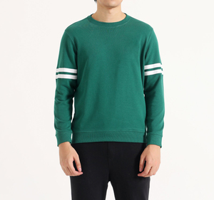 Sudadera de Cuello Redondo Verde para Hombre, Color Sólido, Corte Regular, Tejido de Algodón, Estilo Casual para Otoño - Product Image 1