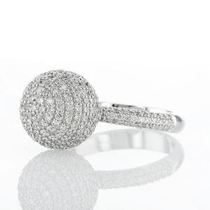 Anillo de Plata de Ley 925 con Moissanita de Corte Redondo, Estilo Bola de Discoteca, Anillo de Cóctel con Pavé, Joyería Hip Hop para Hombre - Product Image 2