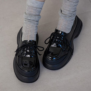 Zapatos Casuales de Moda para Mujer Ann'S, Mocasines de Plataforma con Cordones de PU, Suela Gruesa, Tacón de 6.5 cm, Forro Acolchado en el Talón, Amortiguación Antifricción - Product Image 5